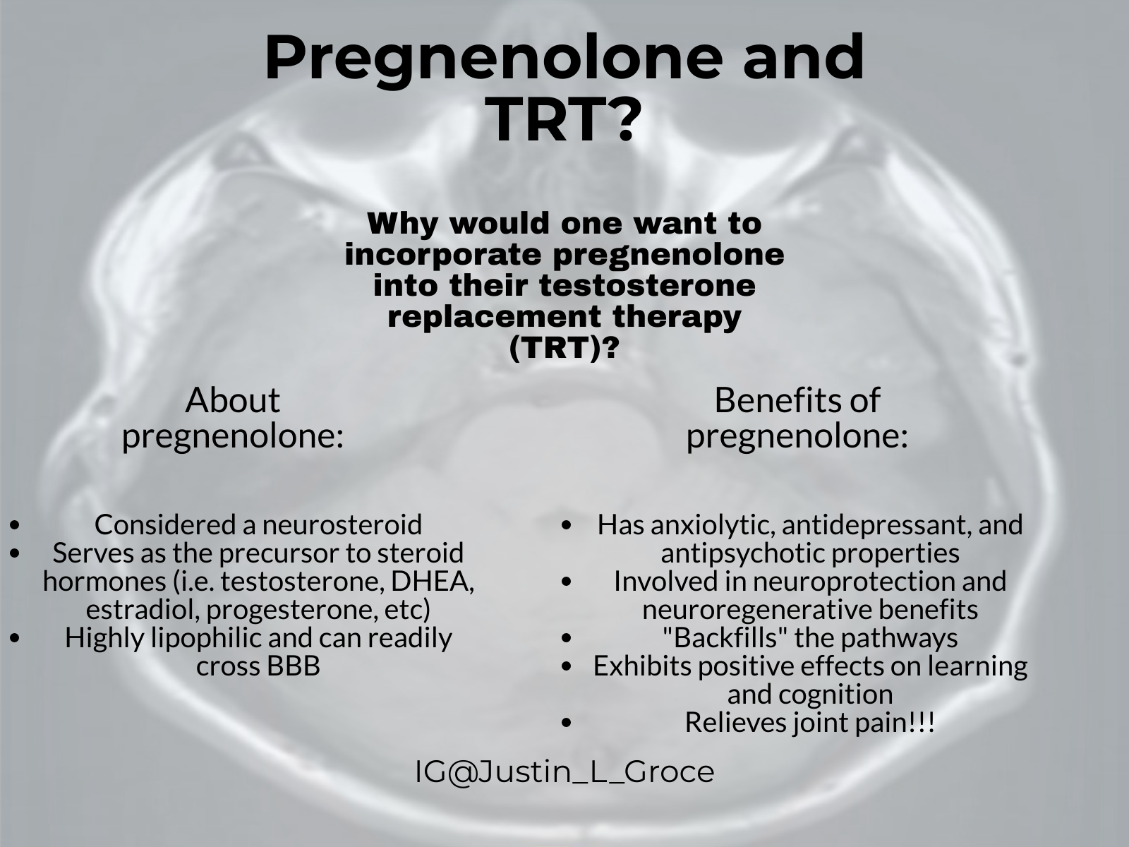 Pregnenolone And Its Importance In Trt Justin Groce Medicine And Wellness